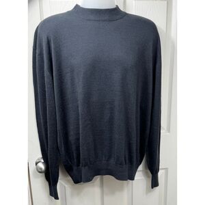 Men Tulliano‎ Luxury Silk Cotton Mock Neck Sweater Pullover Preppy Minimalist 2X